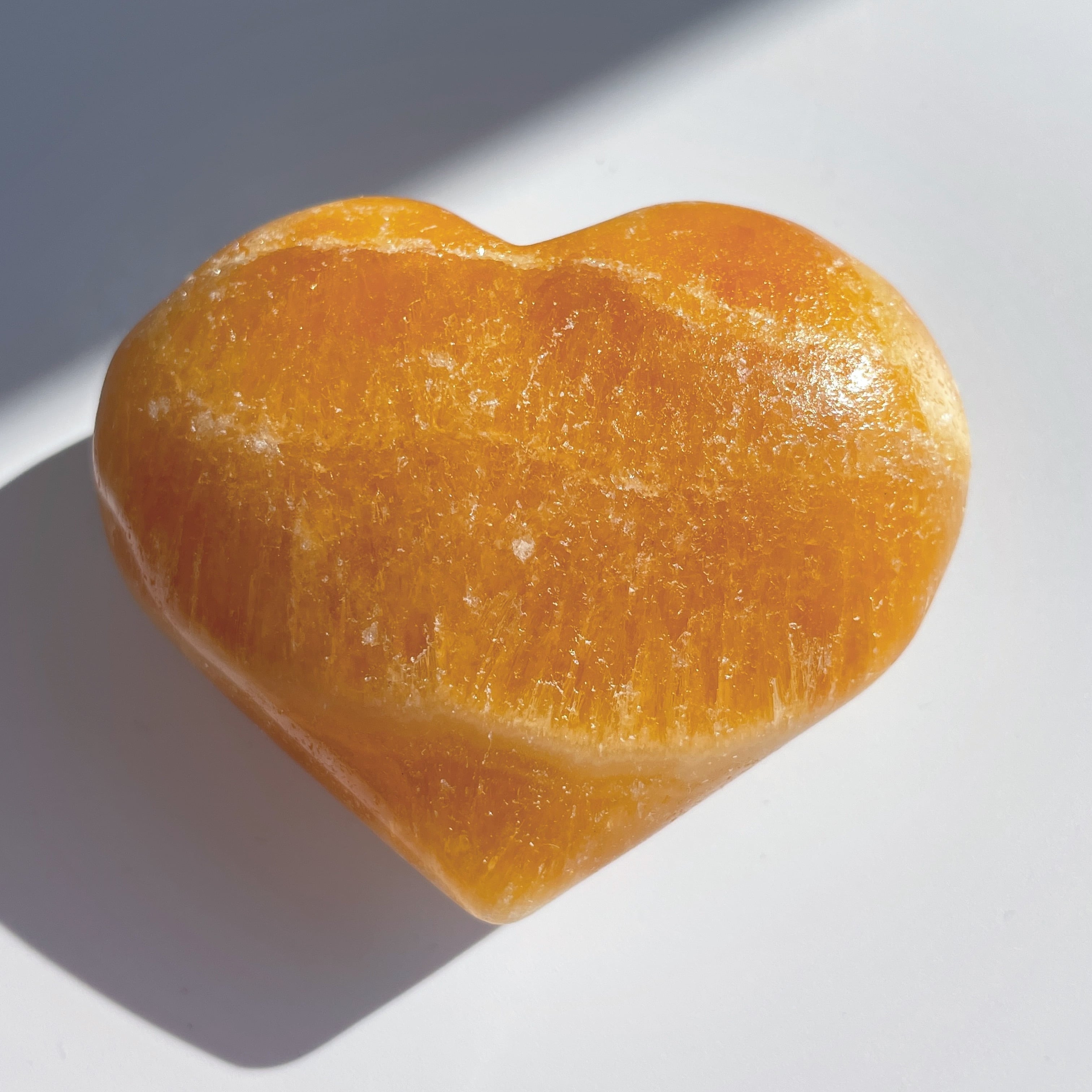 オレンジカルサイト ハート型21♡ Orange Calcite ♡天然石・鉱物