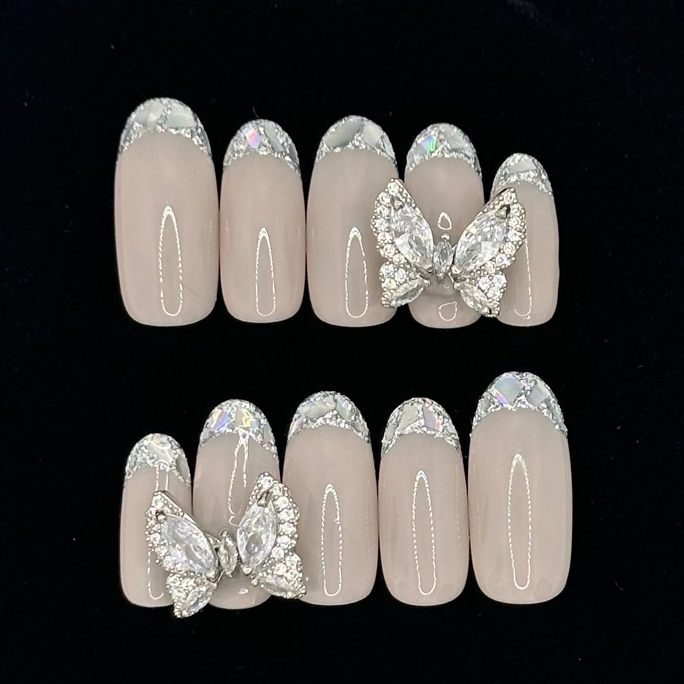 Glass French Butterfly Design