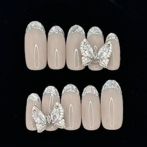 Glass French Butterfly Design