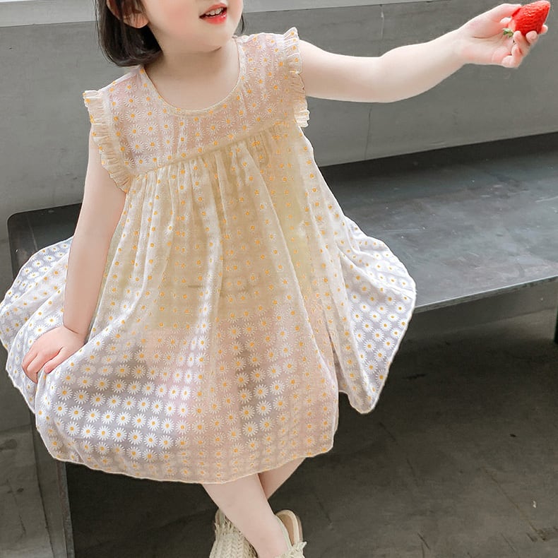 花柄 ワンピース シースルー 透け感 カジュアル 韓国 子供服