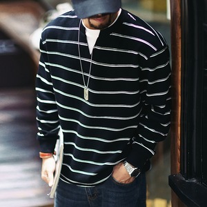 open-front border casual pullover A1380