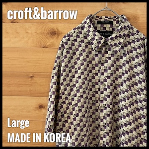 【croft&barrow】韓国製 柄シャツ 総柄 柄物 レーヨン100% Lサイズ US古着