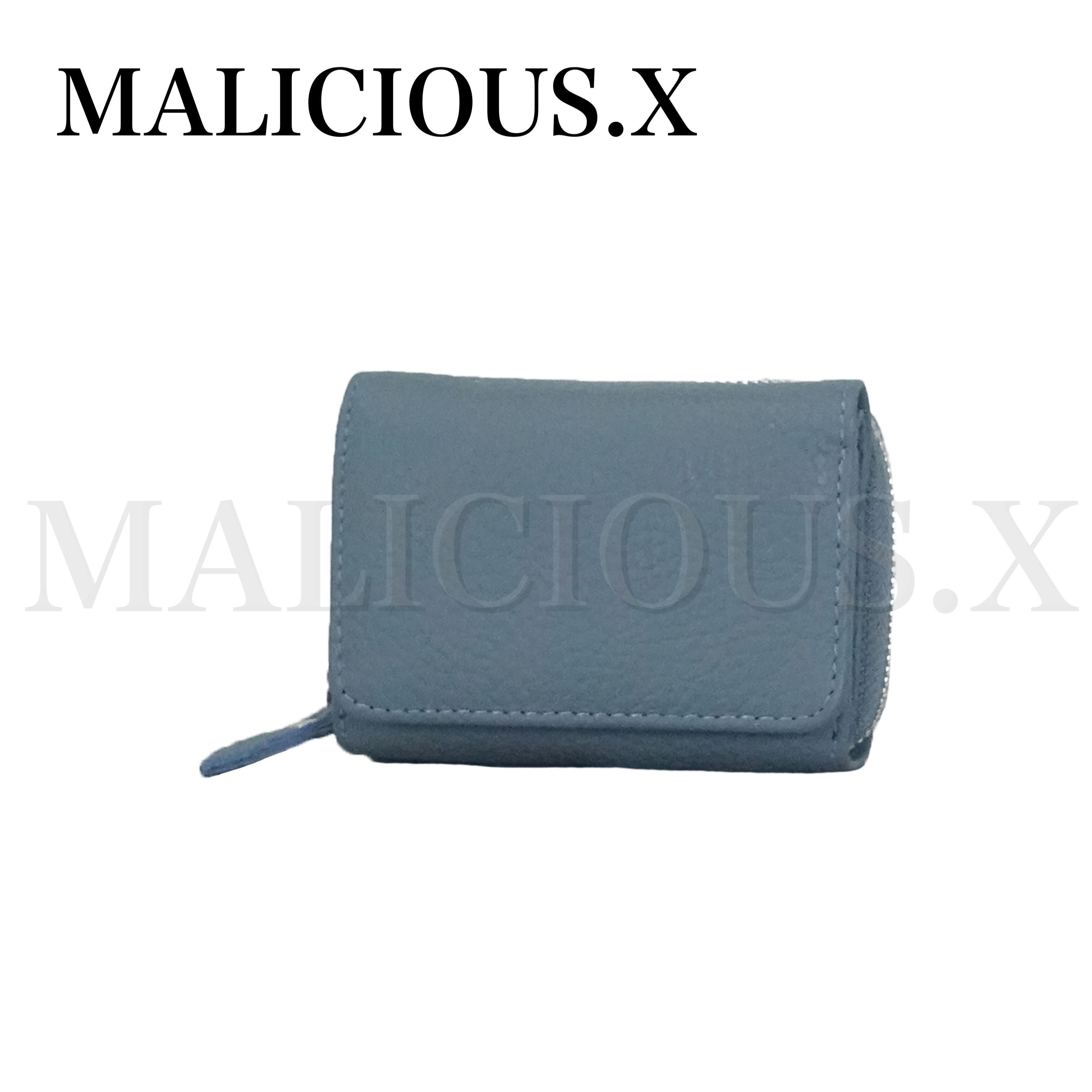 Heart Eye Tri-folding mini wallet( BlueGray) /Blue | MALICIOUS.X