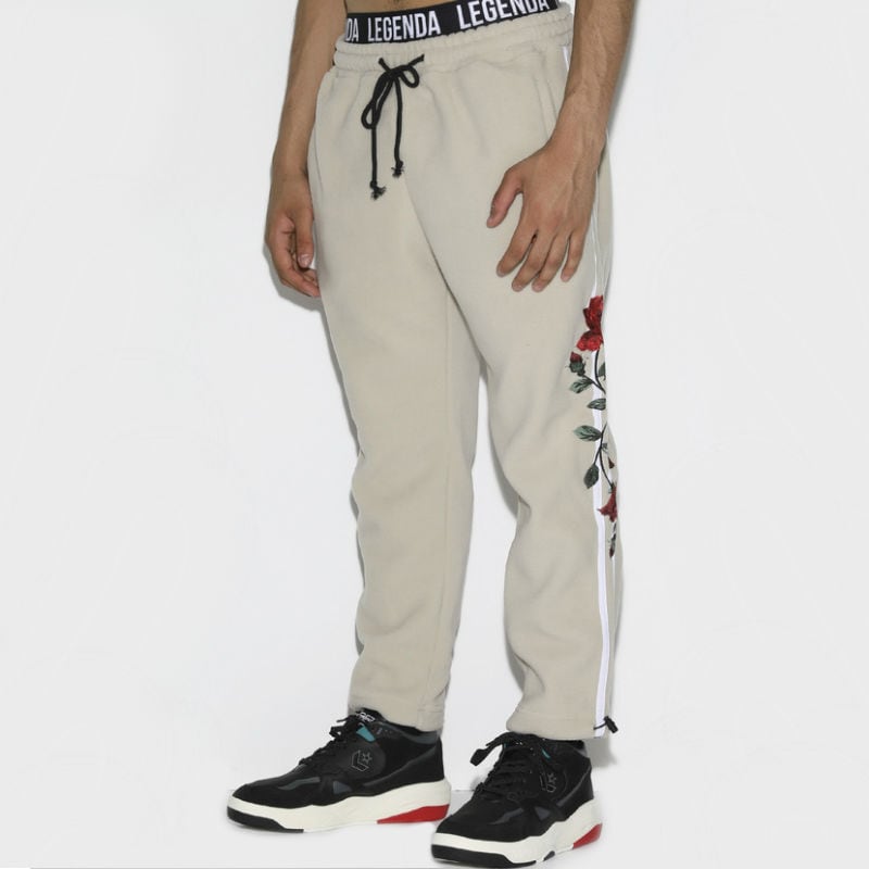 50％OFF】LEGENDA【レジェンダ】Rose Embroidery Side line Fleese