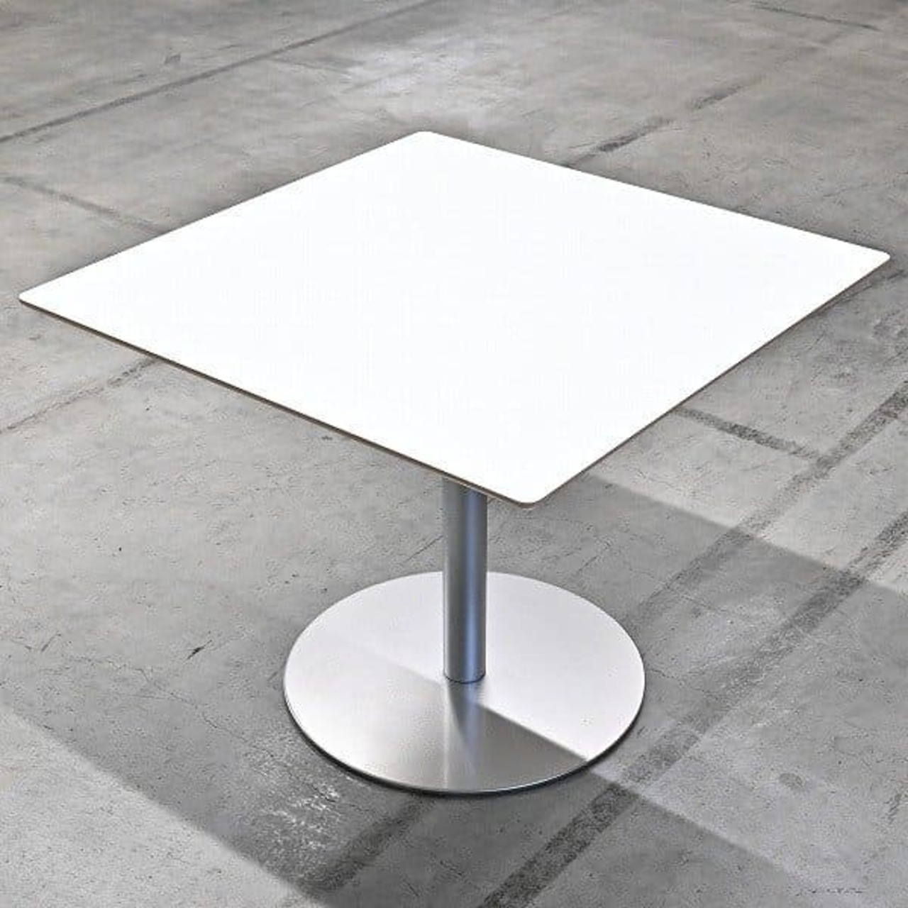 イタリア製 lapalma/ラパルマ 19万「RONDO」スクエアテーブルb 四角 カフェ リビング ダイニング サイド 白 ホワイト 飾り台 ロンド 【中古家具/中古インテリア/USED家具ユーズド家具/リサイクル】