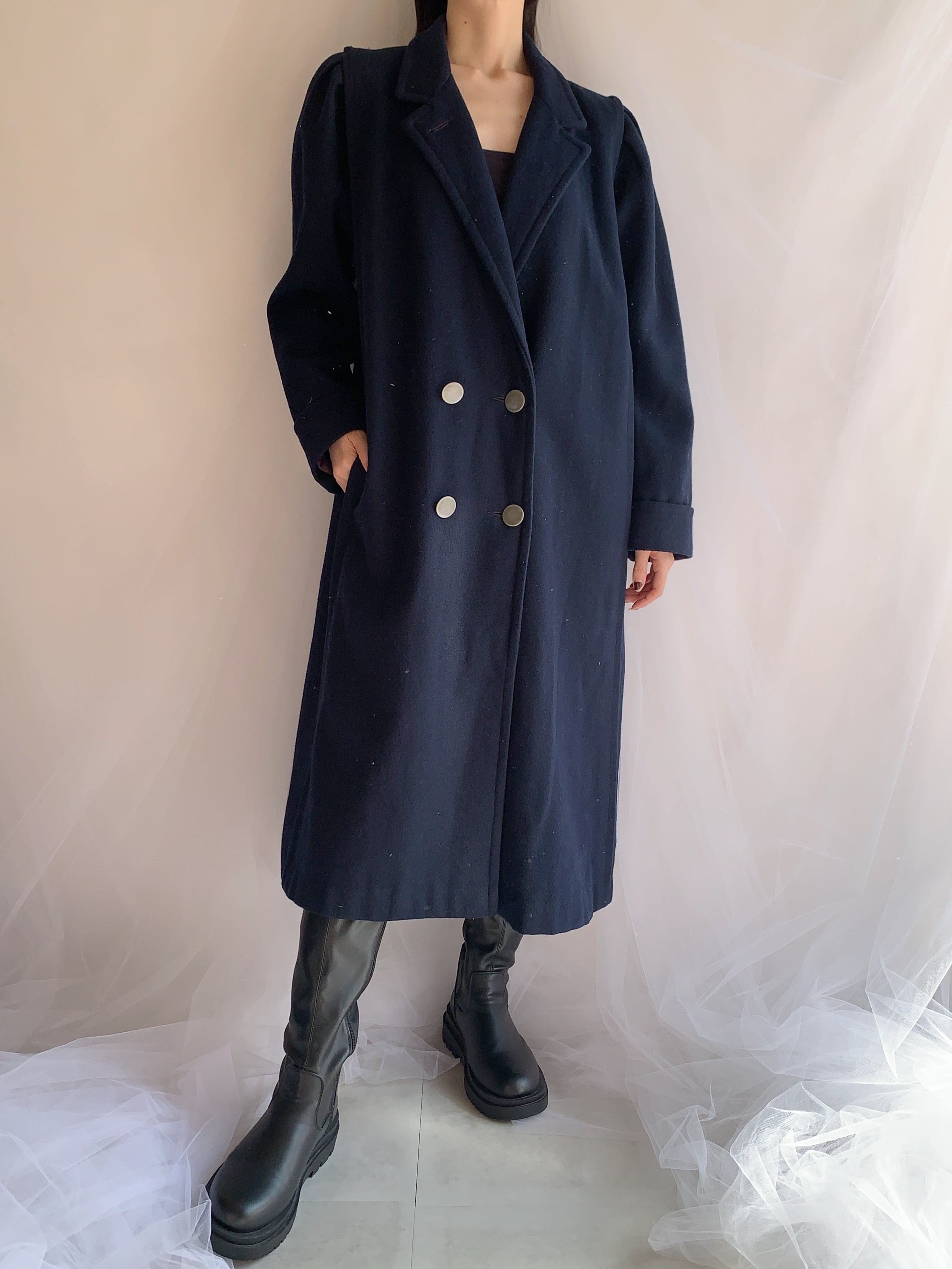 80年代 カナダ製 Aquascutum アクアスキュータム ブラック トレンチ