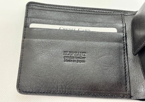 日本製  象革　エレファントレザー × 姫路レザー 二つ折り財布 ショートウォレット 本革(5171ur)  [カラー: グレー]