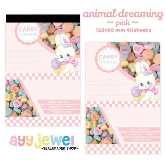 メモパッド 114.animal dreaming ~pink~