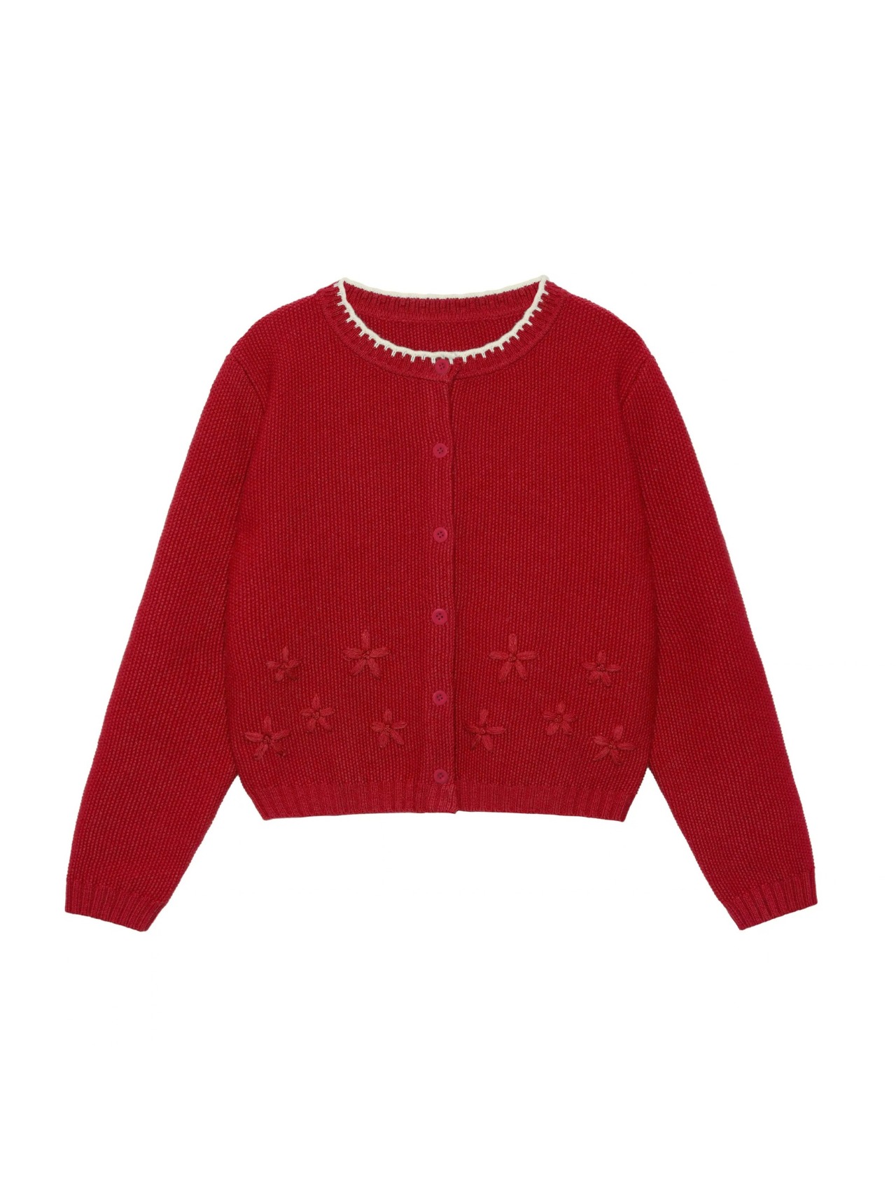 Rosette Flower Motif Knit Cardigan F0863