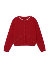 Rosette Flower Motif Knit Cardigan F0863
