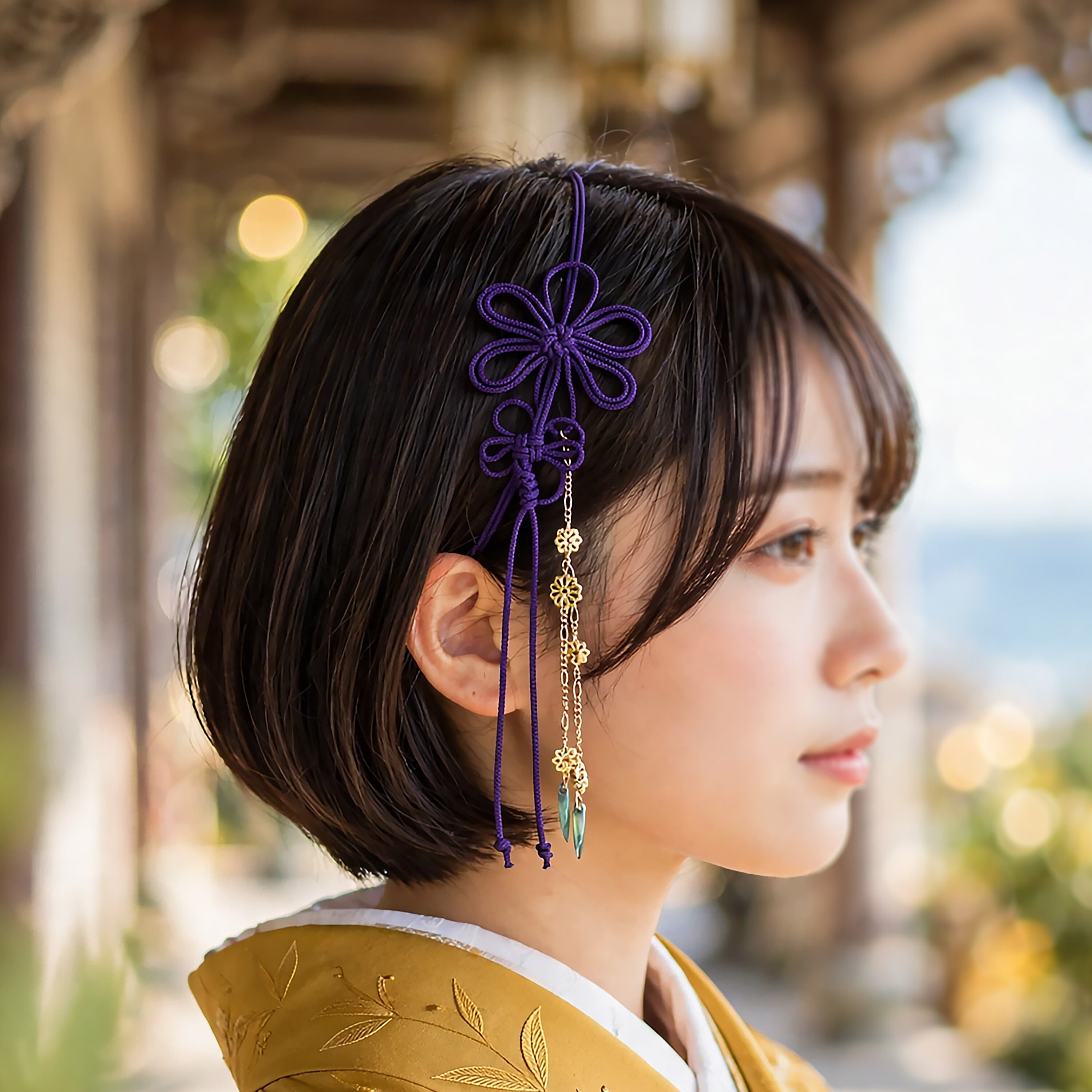 飾り結びカチューム「たえまない詩」【軽量・簡単】浴衣や着物、日常使いにも。