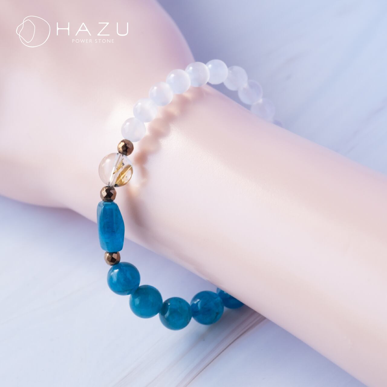 ミックスルチル パワーストーンブレスレット 内径約15cm