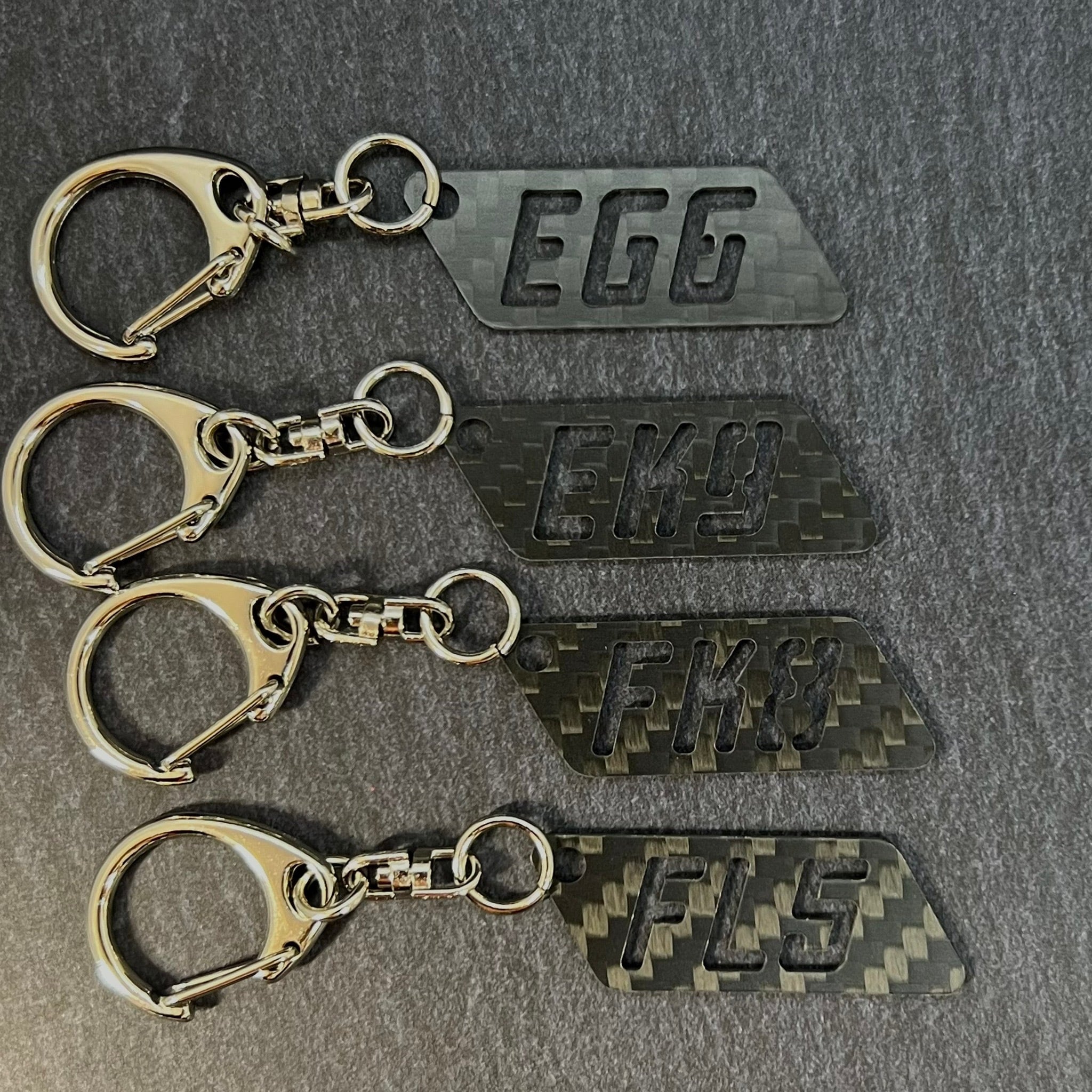 ドライカーボン 型式 キーホルダー ホンダ シビック EG6/EK9/FD2/FK8
