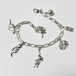 Vintage 925 Silver Cat Charm Bracelet