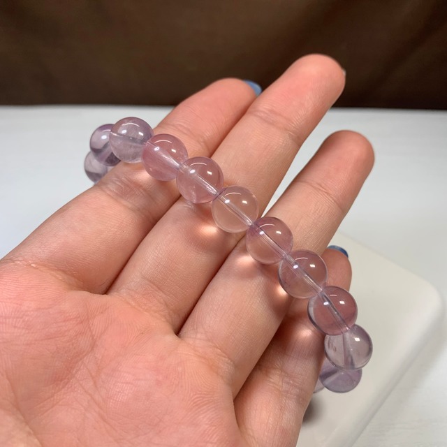 3.レアカラー☆ライトカラーパープルフローライト ブレスレット