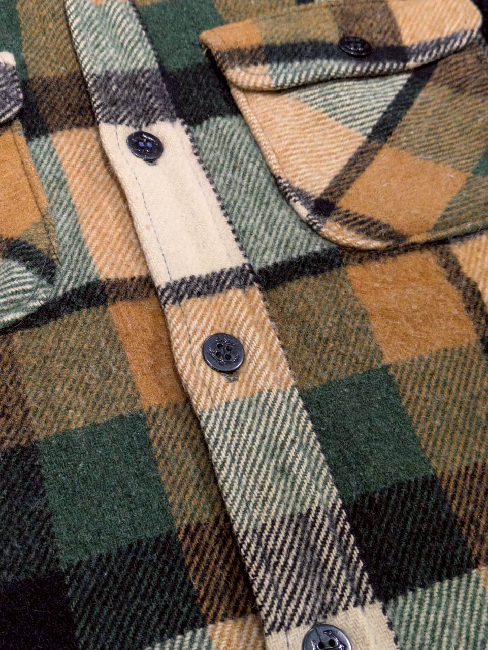 60s Sears Vintage C.P.O. Jacket Check Wool Shirt / 60年代 シアーズ