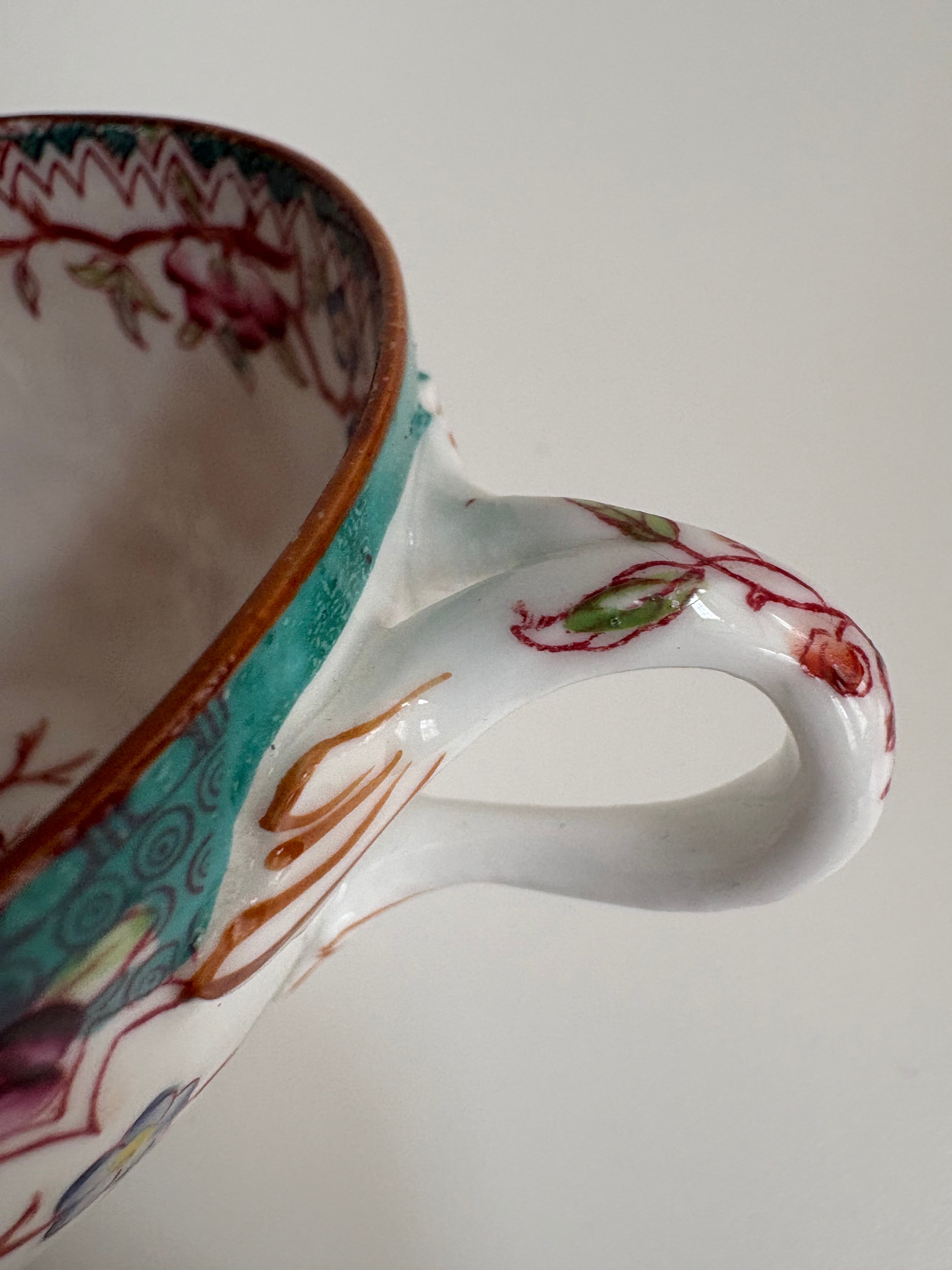 サルグミンヌ MINTON No.218 ティーカップ＆ソーサー（深い翡翠色の花