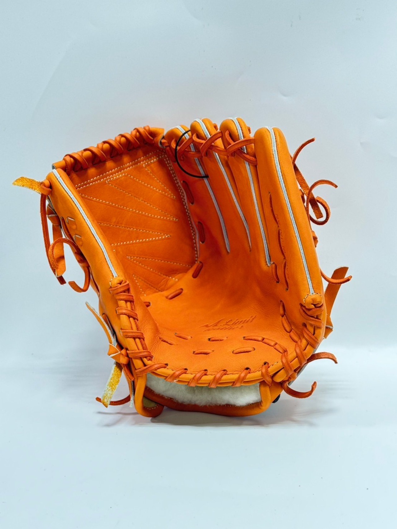 ノーリミット　ミチイオリジナルグラブ　右投げ用　オレンジ×オレンジ　ベース型付け済・画像5