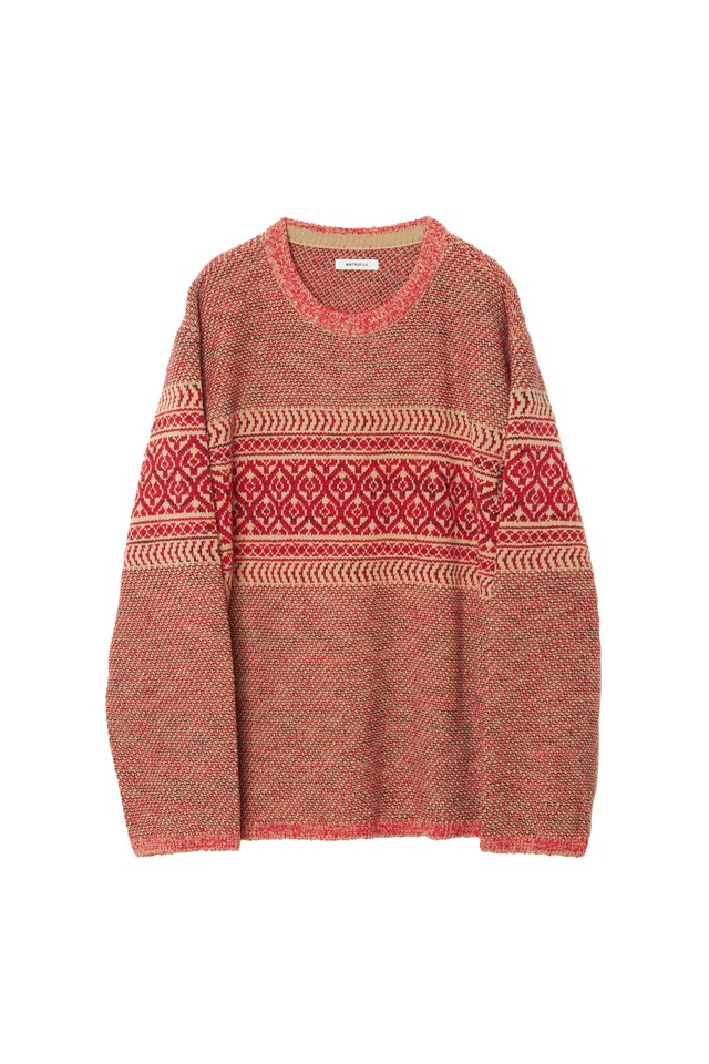 MATSUFUJI / Rug Jacquard Knit(RED)