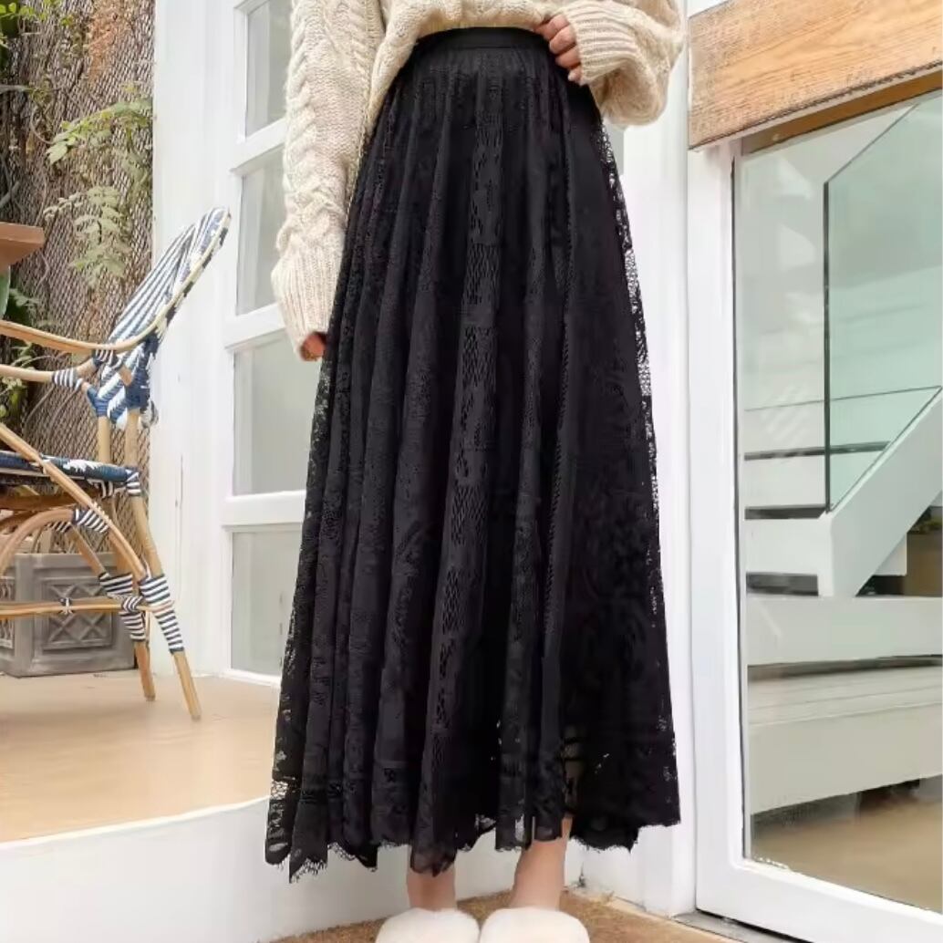 ヴィンテージレースロングスカート