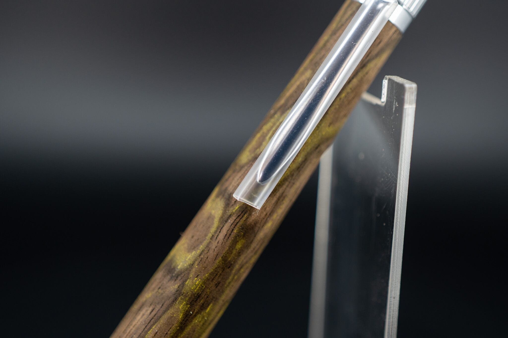 【魅惑の黒い紋様】黒柿 孔雀杢 極上 ② silver BP