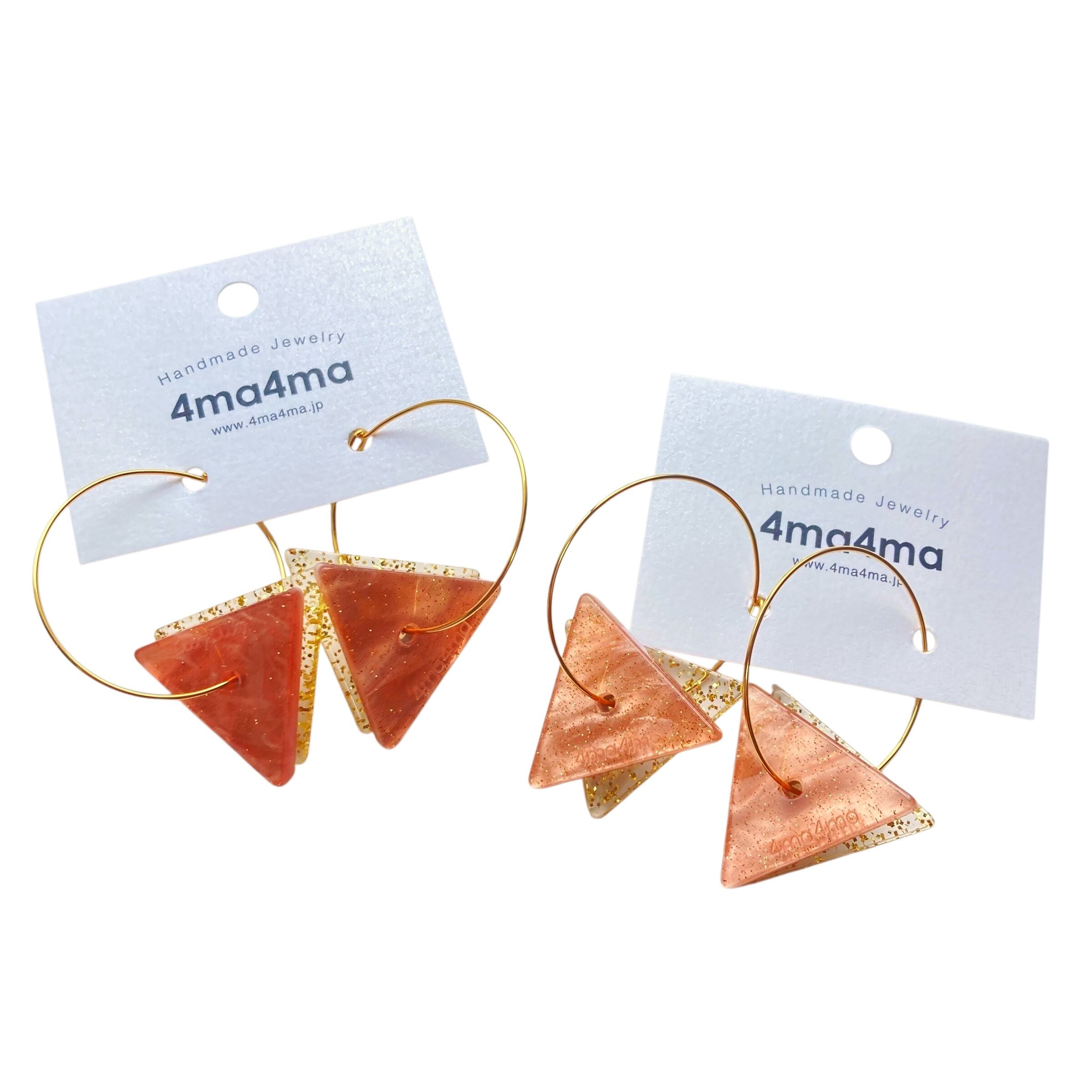 【12/14(日)21:00-12/17(水)12:00まで限定❣️】4ma4ma / 三角フープピアス(ブラウン)