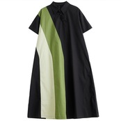 パネル切り替えデザイン シャツワンピース  30052