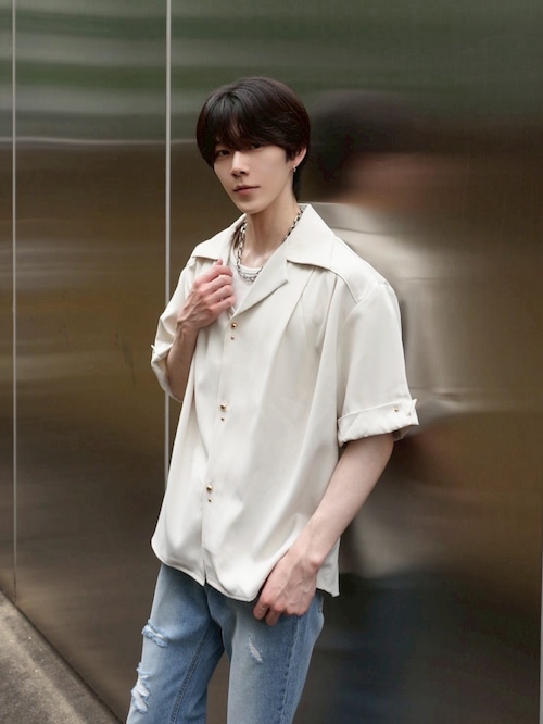 【ALUDE SELECT】rolled sleeve breeze shirt（3color）