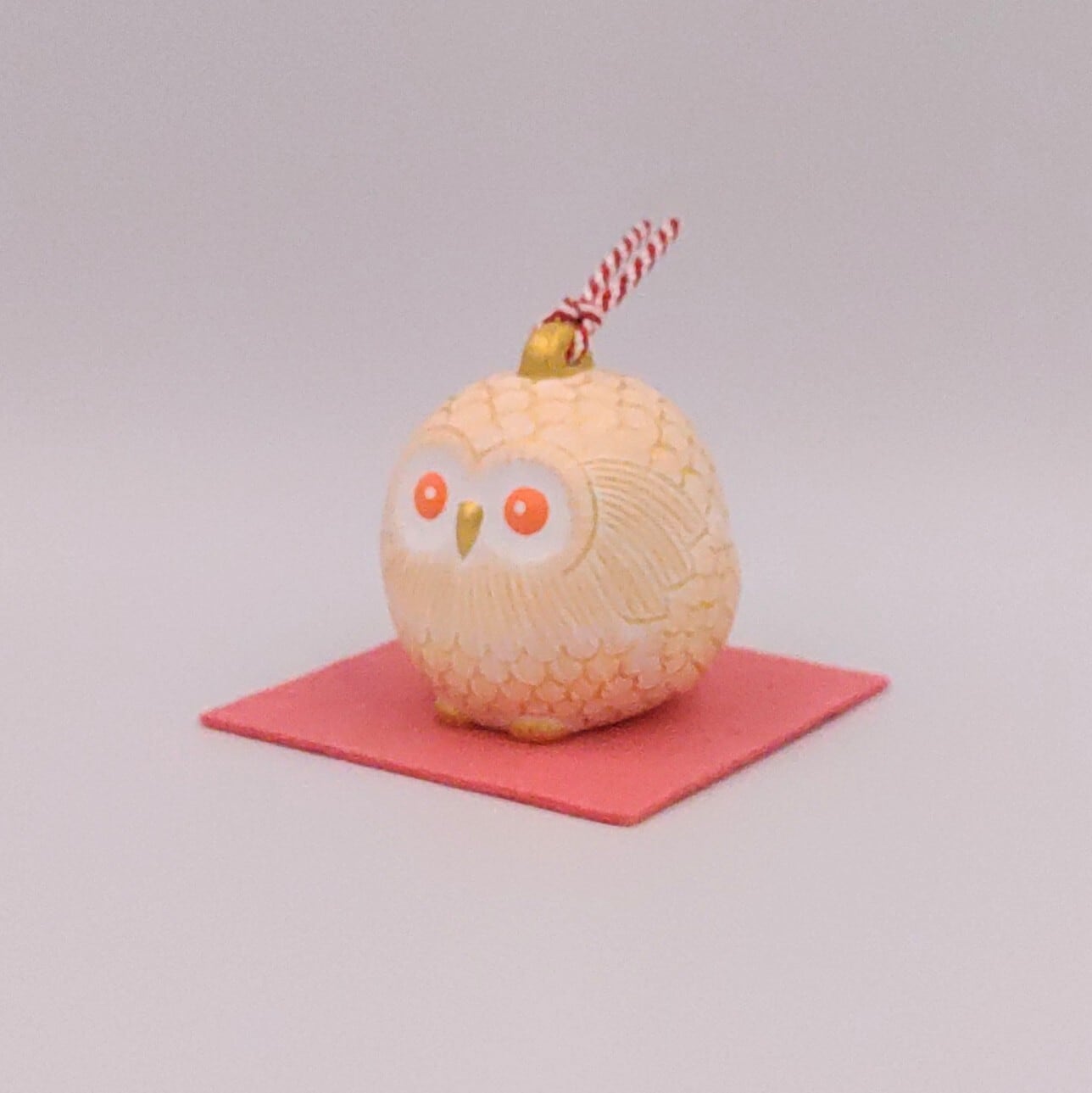 土鈴フクロウ(オレンジ) | 博多人形工房いしだ