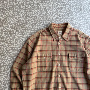 STUSSY / 90’s flannel shirt size XL