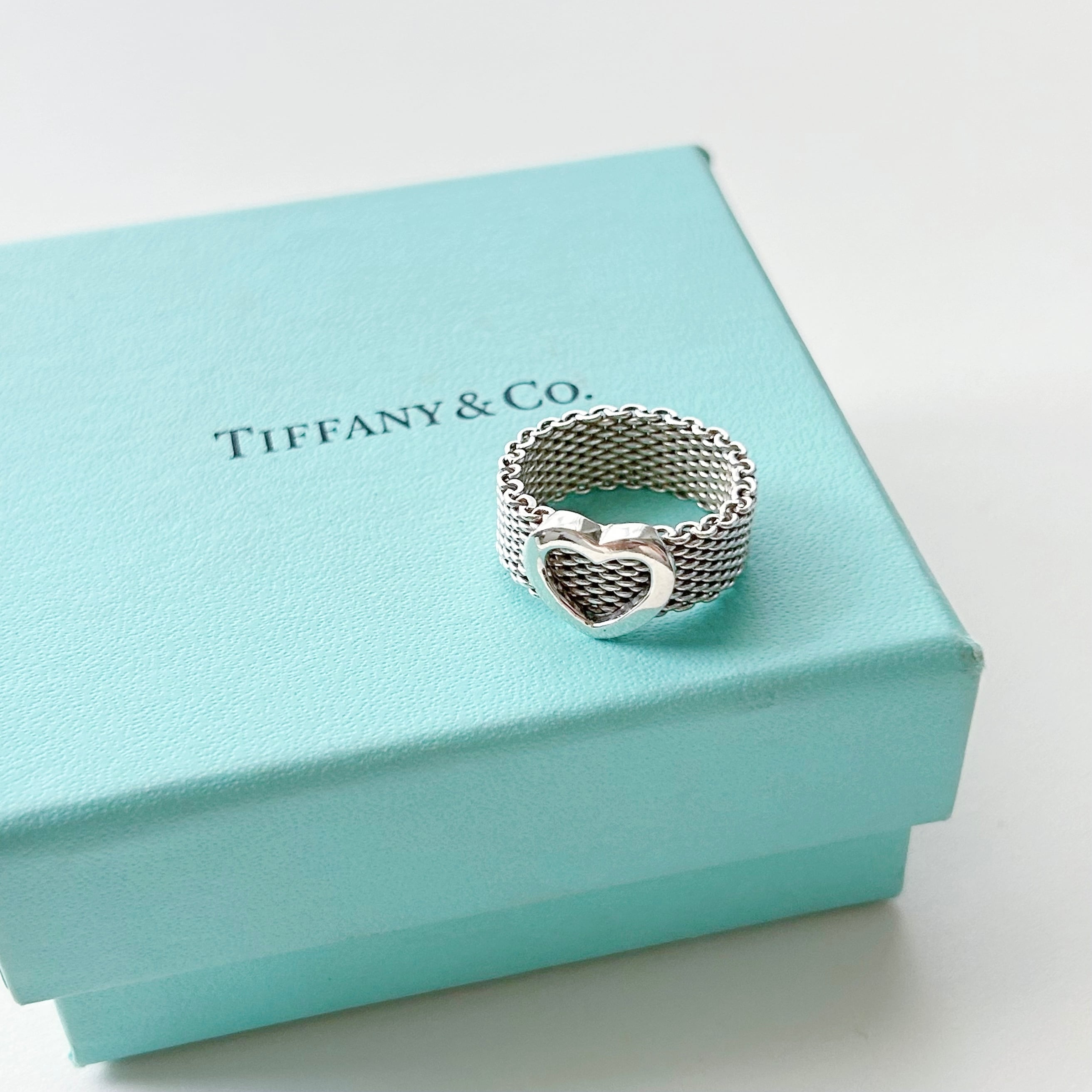 【TR7040】Tiffany&Co. サマセットメッシュハートリング/silver925/ティファニー/リング