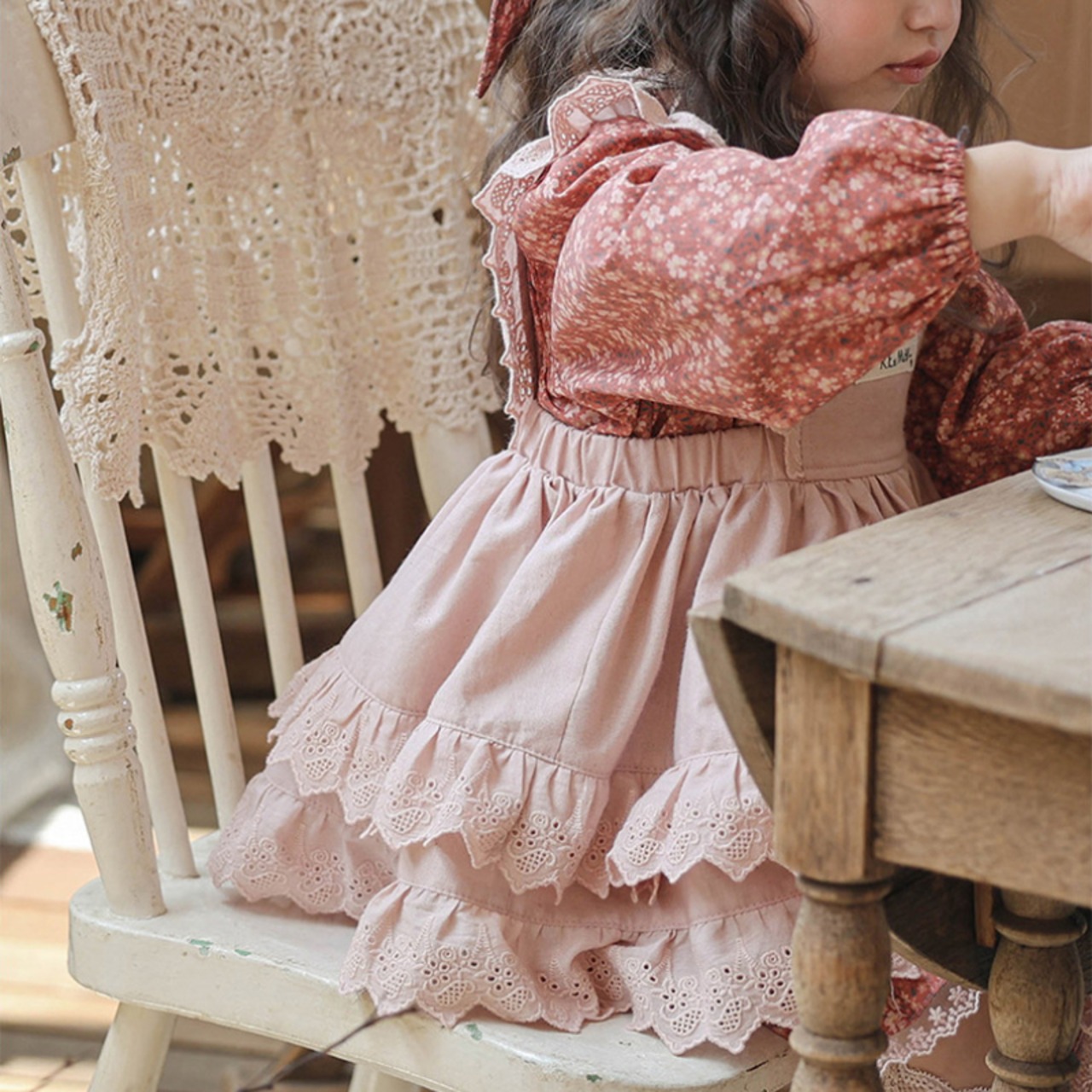 「予約販売」秋レイヤードフリル付きワンピース