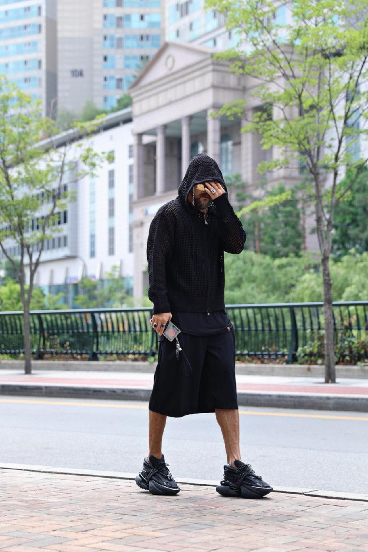 【お急ぎ発送】ルーズホローニットパーカー(N00003)