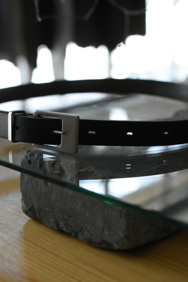 Utah／"NL" kit leather belt／black