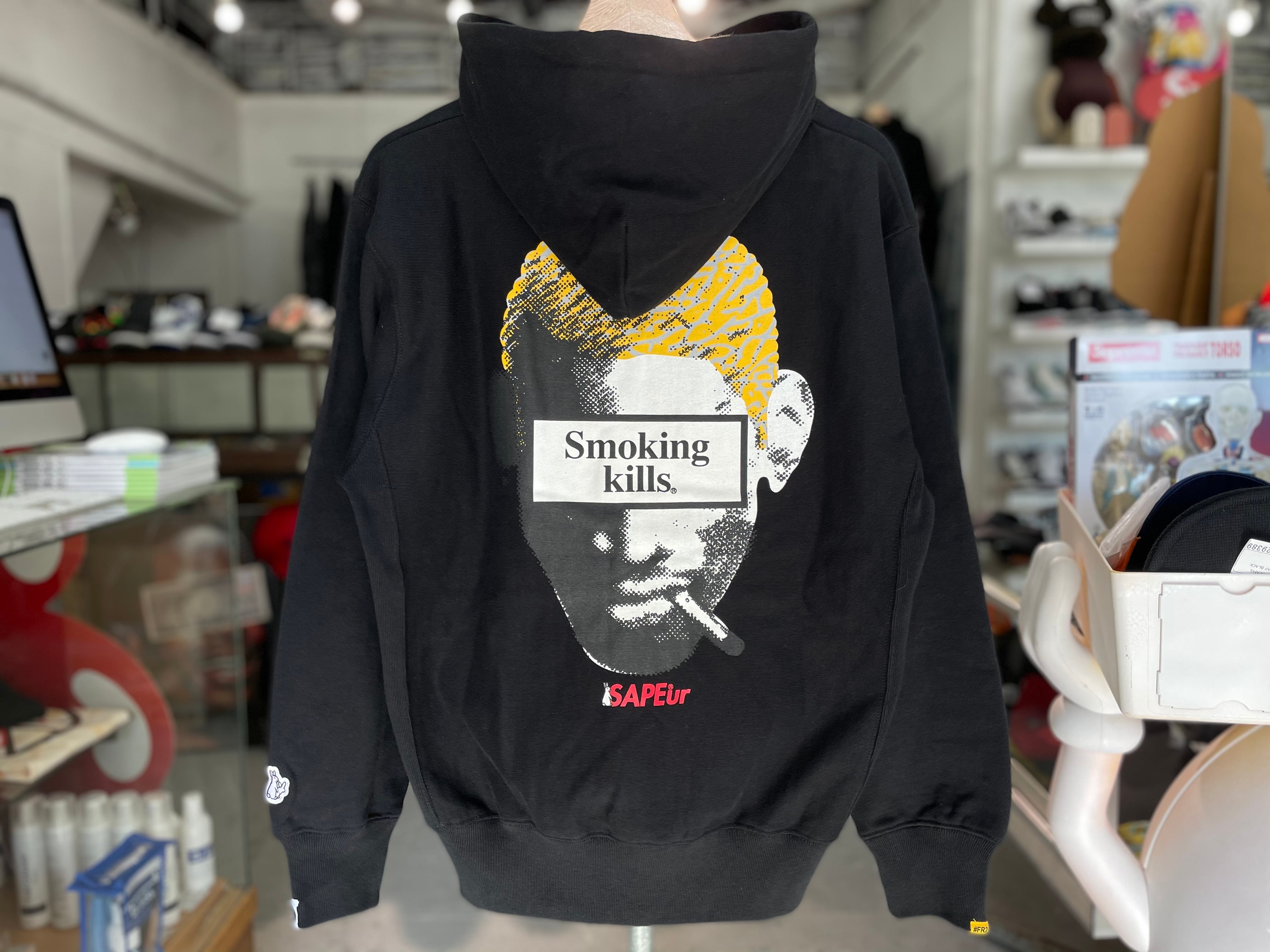 SAPEur 20AW × FR2 SMOKING KILLS HEAD HOODIE SMALL BLACK 120JK0554  