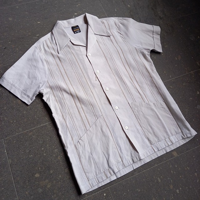 80's イギリス製 オープンカラーボックスシャツ used [106004]