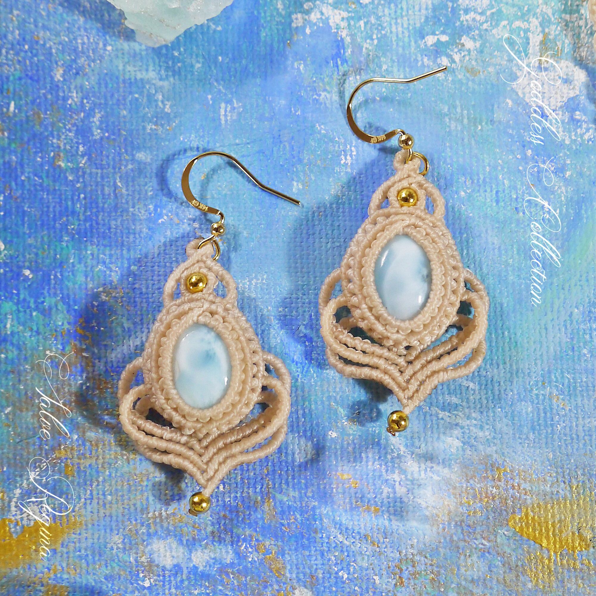 ラリマー マクラメピアス 【公式通販】