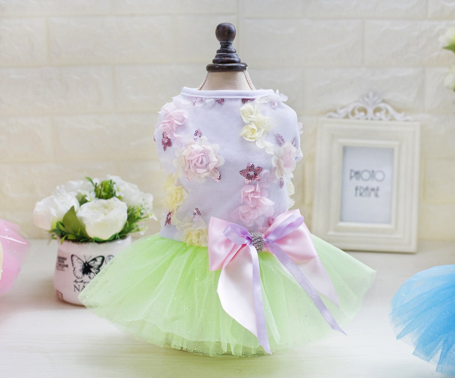 すぐにお届け！】チュールドレス ワンピース 犬服 ペット服 ドッグ