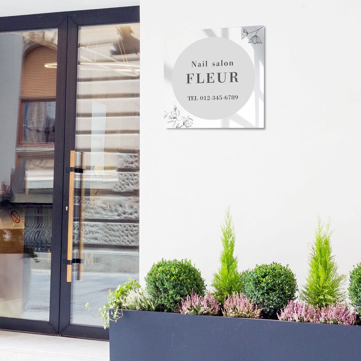 サロン看板 ネイルサロン エステサロン アロマサロン プレート看板 セミオーダー アルミ複合板 ドアプレート