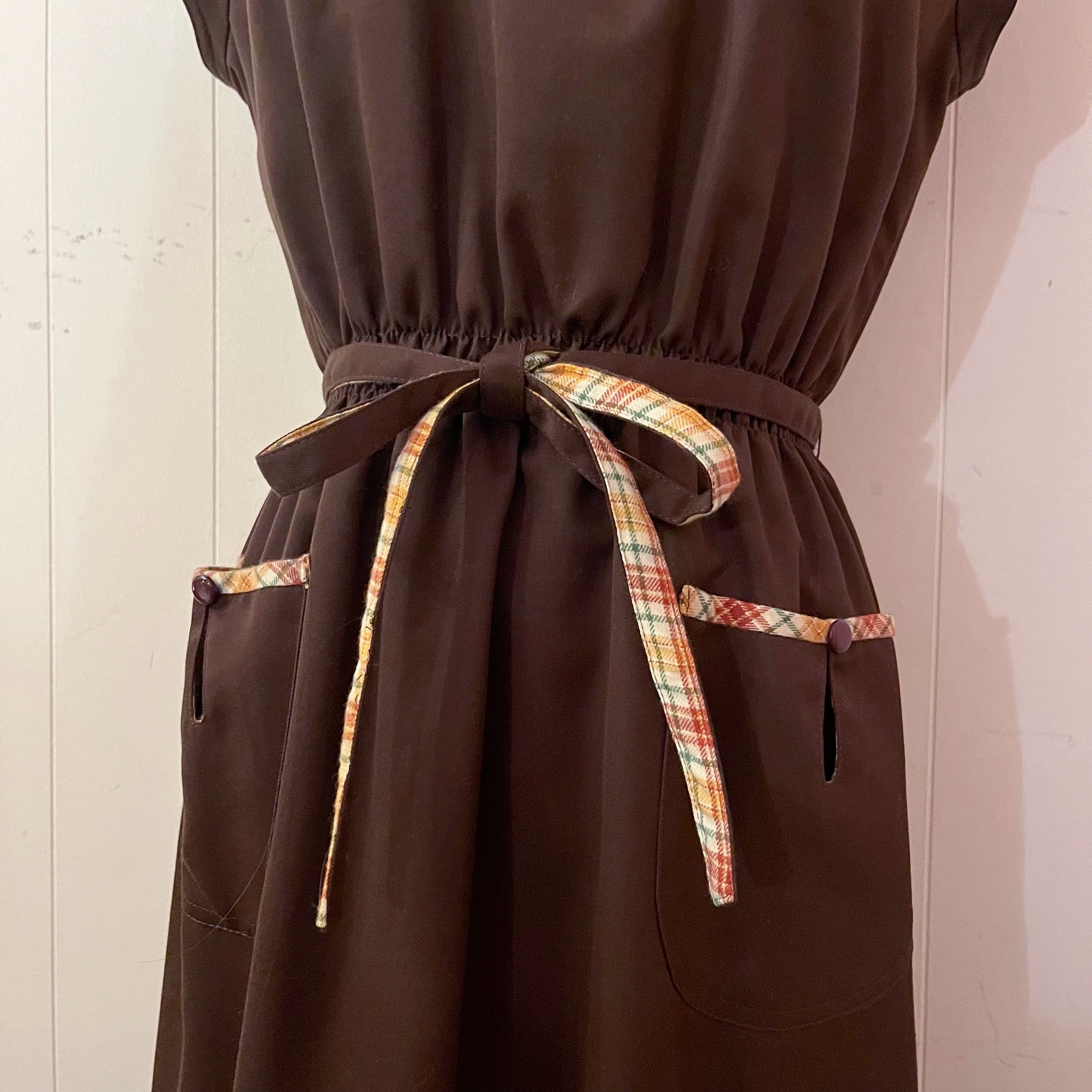 orange check ribbon jumper skirt