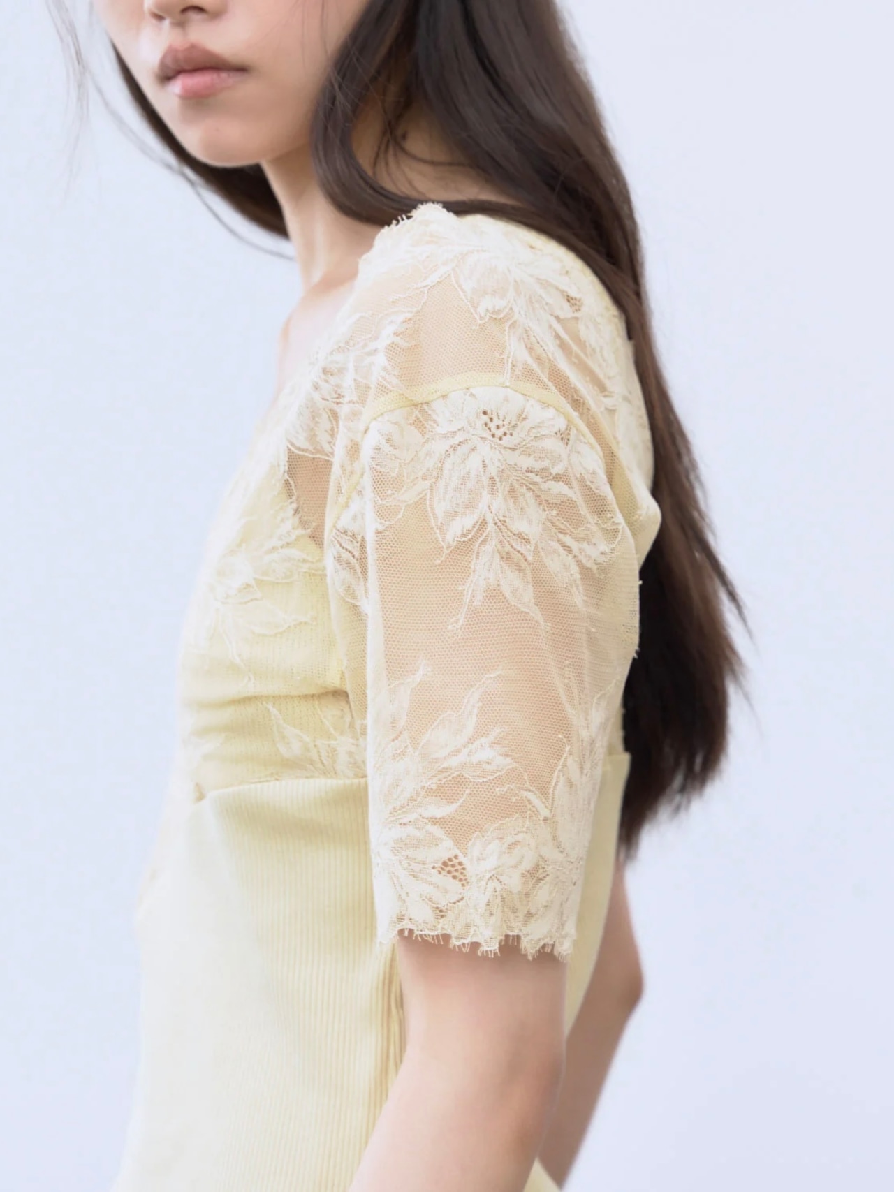 【26SS】THINGS THAT MATTER シングスザットマター /トップス / SWITCHING LACE RIB TOPS - 3