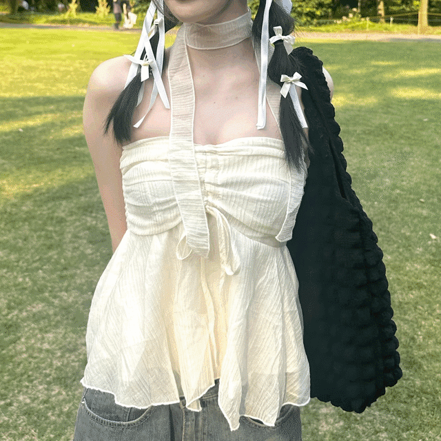 シャーリングリボンキャミソール