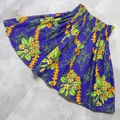 フラダンス 衣装 MENEHUNE PLANTETION メネフネプランテーション パウスカート ブルー系 日本製 レイ柄 花柄 シングル シンプル かわいい 華やか 鮮やか 明るい 爽やか 青 緑 黄 橙 ハワイアン アロハ フラ ダンス レッスン 練習