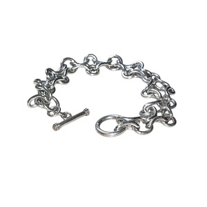 vintage silver circle link chain bracelet