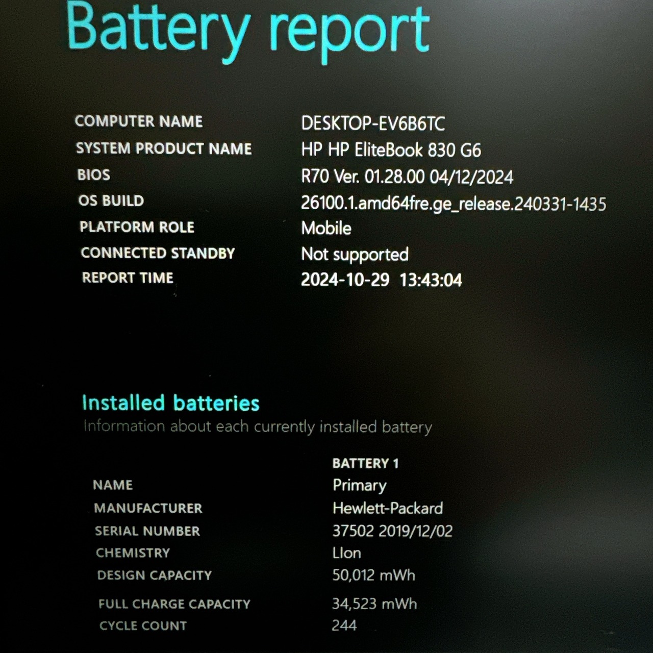 高性能年 HP Elitebook 830 G6 / 第8世代 Core i7-8565U / メモリ32GB / SSD512GB / 13.3インチ FHD