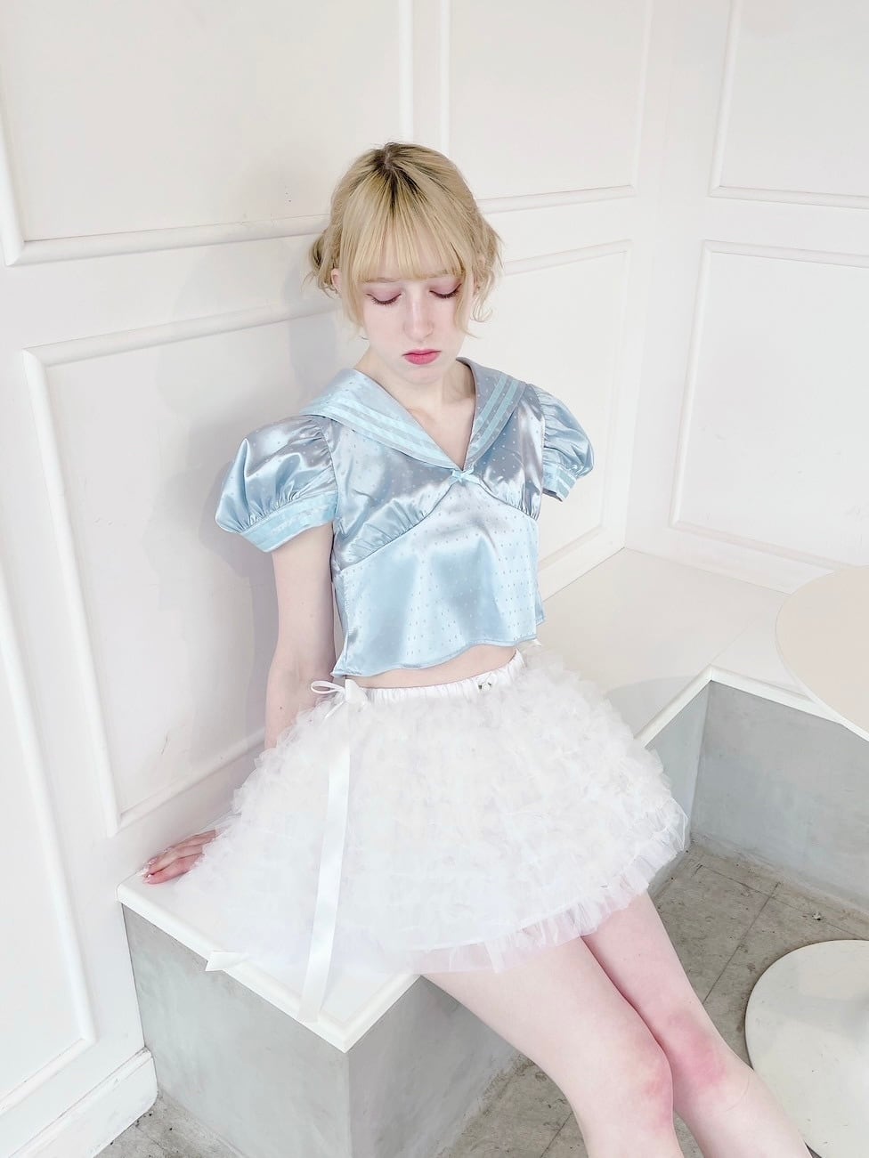S/S サテンドットセーラーブラウス | lilLilly official webstore