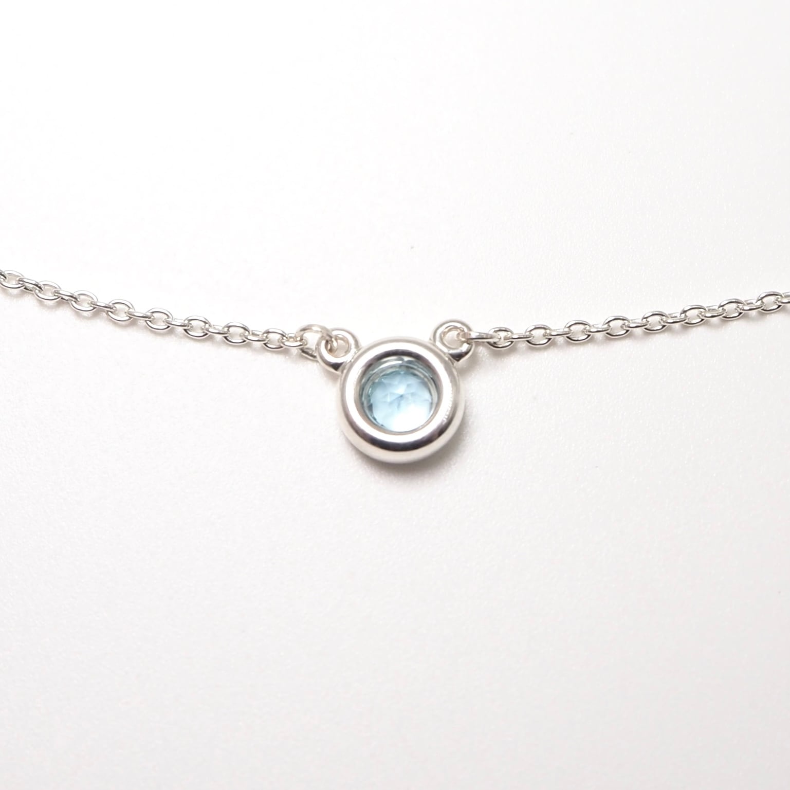 Tiffany&Co. カラー バイザヤード ネックレス アクアマリン シルバー