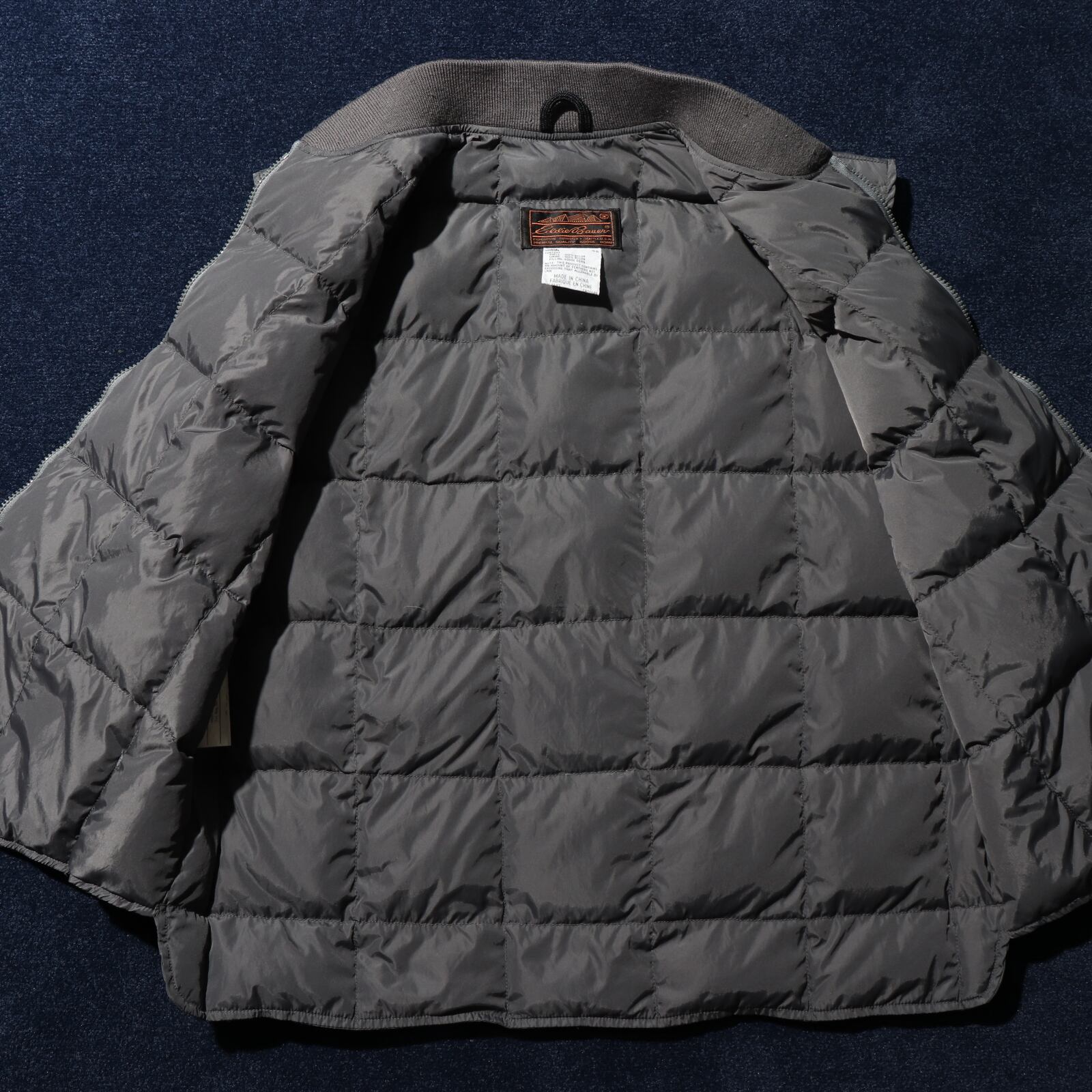 美品 L グレー Eddie Bauer グースダウンベスト エディーバウアー