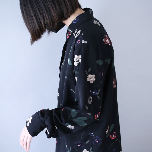 flower art pattern fry-front minimal mode shirt