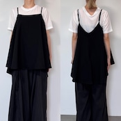 ラウンドヘムリネンタッチcamisole/ブラック